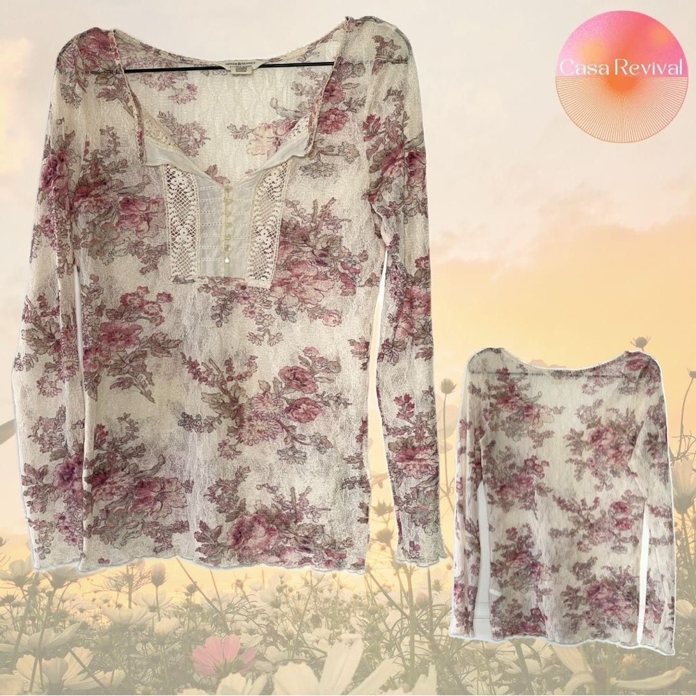 Ralph Lauren Denim Supply Mesh Floral Top